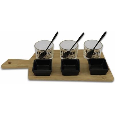 Natura Punto, Serviergeschirr, 6 Schälchen aus Keramik und Glas Natura Punto, Serviergeschirr, 6 Schälchen aus Keramik und Glas