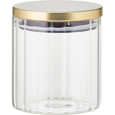 Excellent Houseware Vorratsbehälter aus Borosilikatglas mit Streifen-Effekt 750 ml, 10 x 10 cm, Vorratsbehälter, Transparent Excellent Houseware Vorratsbehälter aus Borosilikatglas mit Streifen-Effekt 750 ml, 10 x 10 cm, Vorratsbehälter, Transparent