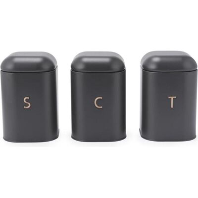 Salter BW13729EU7 Pebble 3-Piece Canister Set Charcoal, Vorratsbehälter, Grau, Bronze Salter BW13729EU7 Pebble 3-Piece Canister Set Charcoal, Vorratsbehälter, Grau, Bronze