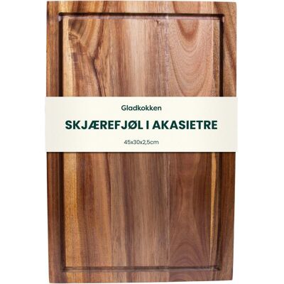Gladkokken - Cutting Board, Acacia Wood - Natural - 45 x 30 x 2.5 cm, Schneidebrett, Braun Gladkokken - Cutting Board, Acacia Wood - Natural - 45 x 30 x 2.5 cm, Schneidebrett, Braun