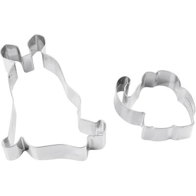 8x Dr. Oetker Ausstecher 'Maus & Elefant' 2-teilig, Ausstechformen, Silber 8x Dr. Oetker Ausstecher 'Maus & Elefant' 2-teilig, Ausstechformen, Silber
