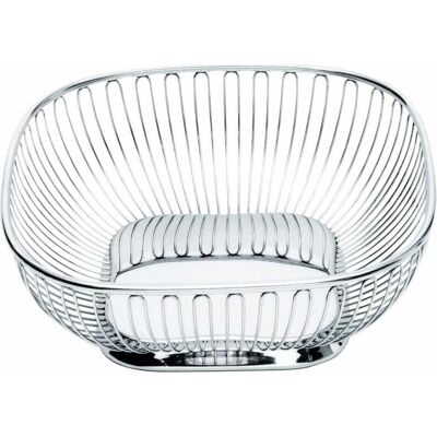 Alessi Korb viereckig 23cm, Brotaufbewahrung, Silber Alessi Korb viereckig 23cm, Brotaufbewahrung, Silber