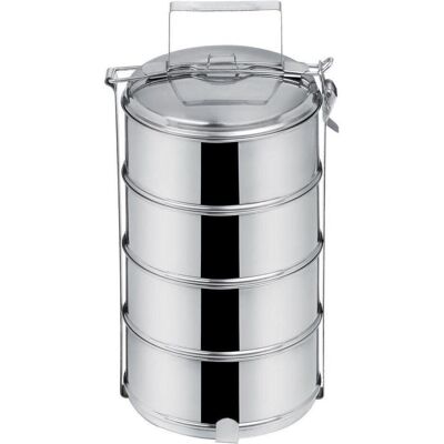 Orion Henkel 4-teiliges Edelstahl-Brotkastenset für Herren – je 1 l Fassungsvermögen – Ø 16,2 x 6,5 cm, Vorratsbehälter, Silber Orion Henkel 4-teiliges Edelstahl-Brotkastenset für Herren – je 1 l Fassungsvermögen – Ø 16,2 x 6,5 cm, Vorratsbehälter, Silber