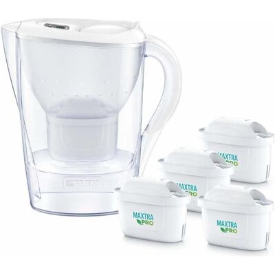 Brita Dzbanek filtrujący Marella+4 wkłady Maxtra Pro PP (2 4l biały), Wasserfilterkanne, Weiss Brita Dzbanek filtrujący Marella+4 wkłady Maxtra Pro PP (2 4l biały), Wasserfilterkanne, Weiss