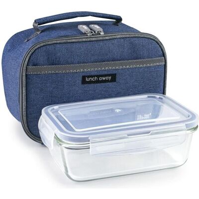 Ibili Lunchbox + Tasche blau 21 x 13 cm Kompakter und leichter Behälter für unterwegs, Lunchbox, Blau Ibili Lunchbox + Tasche blau 21 x 13 cm Kompakter und leichter Behälter für unterwegs, Lunchbox, Blau