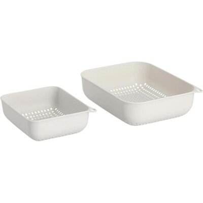 Zeller Present Abtropfsieb-Set Kunststoff 2-teilig, Küchensieb, Weiss, Beige Zeller Present Abtropfsieb-Set Kunststoff 2-teilig, Küchensieb, Weiss, Beige