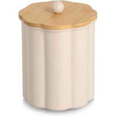 Zeller Present Vorratsdose mit Bambusdeckel Metall 1000 ml, Vorratsbehälter, Beige Zeller Present Vorratsdose mit Bambusdeckel Metall 1000 ml, Vorratsbehälter, Beige