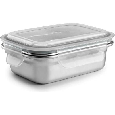 Ibili Lunchbox 669306 Edelstahl rechteckig 600 ml, Lunchbox, Silber Ibili Lunchbox 669306 Edelstahl rechteckig 600 ml, Lunchbox, Silber
