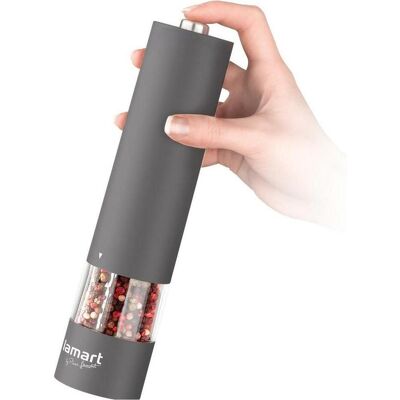 Lamart Elektrische Gewürzmühle Gummi/Pfeffer, Salz/Edelstahl/Grau, Pfeffermühle + Salzmühle, Grau Lamart Elektrische Gewürzmühle Gummi/Pfeffer, Salz/Edelstahl/Grau, Pfeffermühle + Salzmühle, Grau
