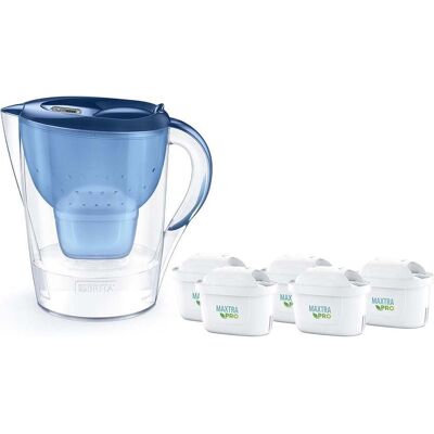 Brita Dzbanek filtrujący 3.5l Marella XL + 5 wkładów filtrujących MAXTRA PRO Pure Performance, niebieski, Wasserfilterkanne, Blau Brita Dzbanek filtrujący 3.5l Marella XL + 5 wkładów filtrujących MAXTRA PRO Pure Performance, niebieski, Wasserfilterkanne, Blau