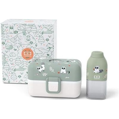 Monbento KidsGeschenkBox Set 3tlg. Grüner Waschbär, Lunchbox, Grün Monbento KidsGeschenkBox Set 3tlg. Grüner Waschbär, Lunchbox, Grün