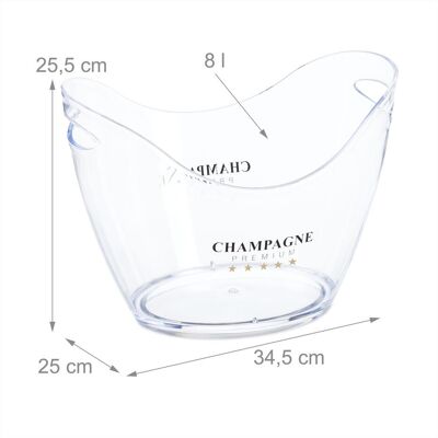 Relaxdays Eiseimer 8l transparent, Flaschenkühler, Transparent Relaxdays Eiseimer 8l transparent, Flaschenkühler, Transparent