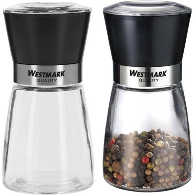 Westmark Set Gewürzmühlen, Pfeffermühle + Salzmühle, Schwarz Westmark Set Gewürzmühlen, Pfeffermühle + Salzmühle, Schwarz
