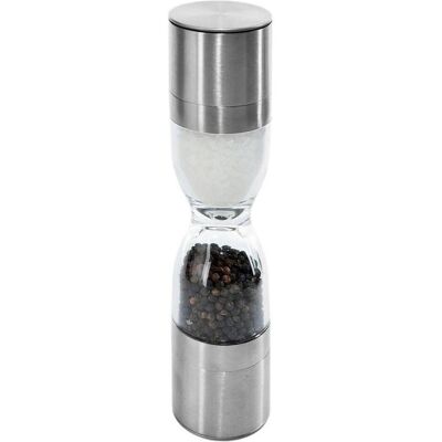 Orion Gewürzmühle 2IN1 DUO-MÜHLE FÜR SALZ- UND PFEFFER-SANDUHR, Pfeffermühle + Salzmühle, Silber Orion Gewürzmühle 2IN1 DUO-MÜHLE FÜR SALZ- UND PFEFFER-SANDUHR, Pfeffermühle + Salzmühle, Silber