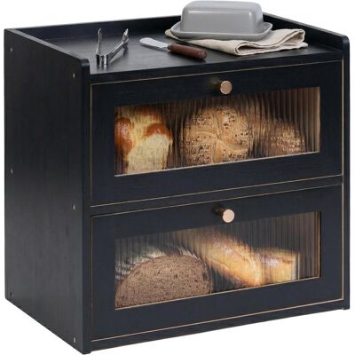 Relaxdays Brotkasten, Brotaufbewahrung, Schwarz Relaxdays Brotkasten, Brotaufbewahrung, Schwarz