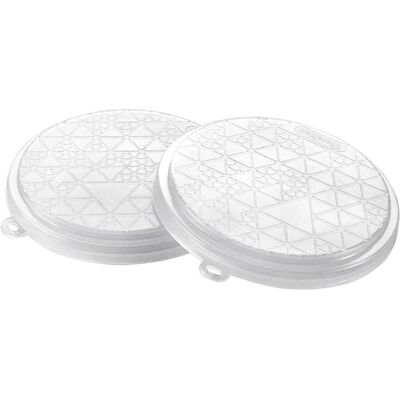 6x Metaltex Joghurt Mehrwegdeckel, Lebensmittelverpackung, Transparent 6x Metaltex Joghurt Mehrwegdeckel, Lebensmittelverpackung, Transparent