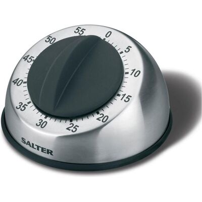 Salter 338 SSBKXR15 Stainless Steel Mechanical Timer, Küchentimer, Schwarz, Silber Salter 338 SSBKXR15 Stainless Steel Mechanical Timer, Küchentimer, Schwarz, Silber