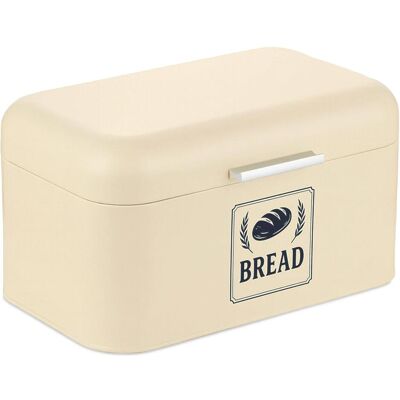 Relaxdays Retro Brotkasten mit Deckel & Griff, Brotaufbewahrung, Beige Relaxdays Retro Brotkasten mit Deckel & Griff, Brotaufbewahrung, Beige