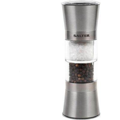 Salter BW12957FEU7 Duo Salt and Pepper Mill, Pfeffermühle + Salzmühle, Silber Salter BW12957FEU7 Duo Salt and Pepper Mill, Pfeffermühle + Salzmühle, Silber