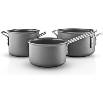 Eva Solo Eva Trio - Grey Line Topfset - Grey - 1,8 l, 2,5 l, 3,8 l, Pfanne + Kochtopf, Grau Eva Solo Eva Trio - Grey Line Topfset - Grey - 1,8 l, 2,5 l, 3,8 l, Pfanne + Kochtopf, Grau