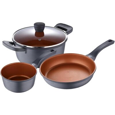 San Ignacio Set of 3 saucepans 24 saucepan 16 pan 24 BRONZE SG, Pfanne + Kochtopf, Schwarz, Bronze San Ignacio Set of 3 saucepans 24 saucepan 16 pan 24 BRONZE SG, Pfanne + Kochtopf, Schwarz, Bronze
