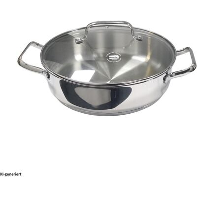 Berndes Servierpfanne mit Glasdeckel 24 cm b.brillant, Pfanne + Kochtopf, Silber Berndes Servierpfanne mit Glasdeckel 24 cm b.brillant, Pfanne + Kochtopf, Silber