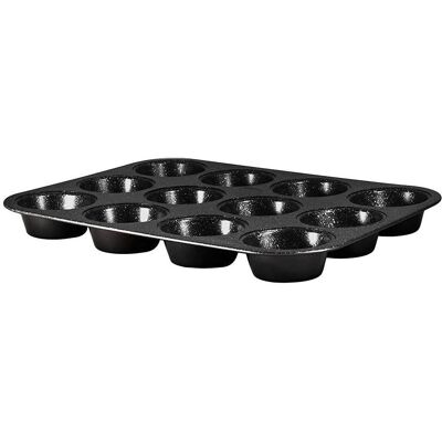 BerlingerHaus Muffin Backform für 12 Stk. 35x26.5x3cm Black Silver Collection, Backform, Schwarz BerlingerHaus Muffin Backform für 12 Stk. 35x26.5x3cm Black Silver Collection, Backform, Schwarz