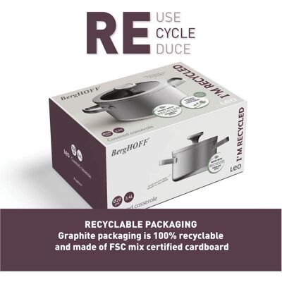 BergHoff Leo Recycled Kookpot + Deksel R, Pfanne + Kochtopf, Grau BergHoff Leo Recycled Kookpot + Deksel R, Pfanne + Kochtopf, Grau