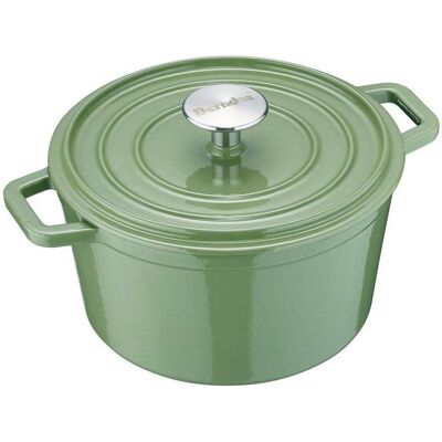 Berndes Bräter Cocotte B.IRON Gusseisen rund 26 cm 5 Liter salbeigrün INDUKTION, Pfanne + Kochtopf, Weiss, Grün Berndes Bräter Cocotte B.IRON Gusseisen rund 26 cm 5 Liter salbeigrün INDUKTION, Pfanne + Kochtopf, Weiss, Grün