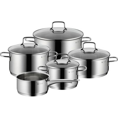 WMF Astoria Topf-Set 5teilig (780556040), Edelstahl, Pfanne + Kochtopf, Silber WMF Astoria Topf-Set 5teilig (780556040), Edelstahl, Pfanne + Kochtopf, Silber