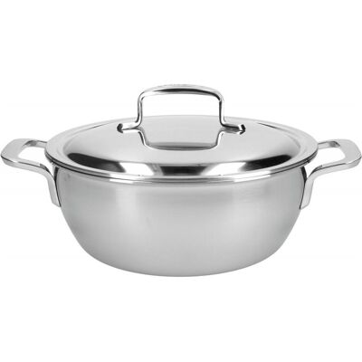 Demeyere Intense 5 Schmortopf konisch D24cm H8.3cm 3.3lt mit doppelse, Pfanne + Kochtopf, Grau Demeyere Intense 5 Schmortopf konisch D24cm H8.3cm 3.3lt mit doppelse, Pfanne + Kochtopf, Grau