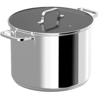 BergHoff KOOKPOT MET DEKSEL 26CM 1315081, Pfanne + Kochtopf, Schwarz, Transparent, Silber BergHoff KOOKPOT MET DEKSEL 26CM 1315081, Pfanne + Kochtopf, Schwarz, Transparent, Silber