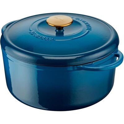 Tefal - Pierre Gagnaire Runder Gusseisentopf - 25cm Blau Tefal - Pierre Gagnaire Runder Gusseisentopf - 25cm Blau
