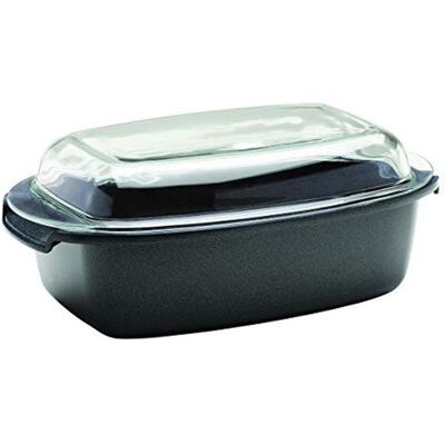 Berndes Enduro MultiPurpose Casserole with Glass Lid 33 x 21 cm 52 Litres Cast Aluminium, Pfanne + Kochtopf, Silber Berndes Enduro MultiPurpose Casserole with Glass Lid 33 x 21 cm 52 Litres Cast Aluminium, Pfanne + Kochtopf, Silber