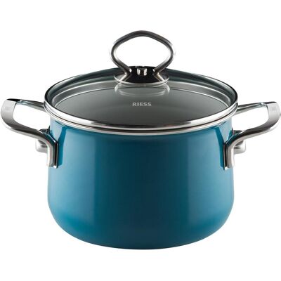 Riess Fleischtopf m.Glasd. 16cm - 2L - Blau - Kochgeschirr-Set Riess Fleischtopf m.Glasd. 16cm - 2L - Blau - Kochgeschirr-Set