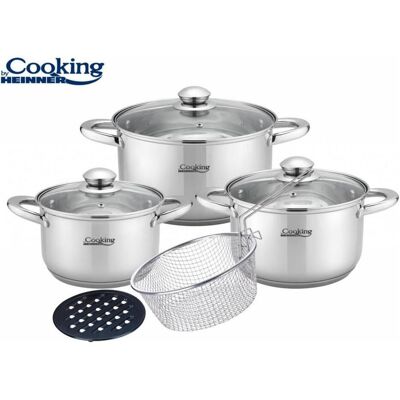 Heinner HR-MSF-8PSC, Pfanne + Kochtopf, Silber Heinner HR-MSF-8PSC, Pfanne + Kochtopf, Silber
