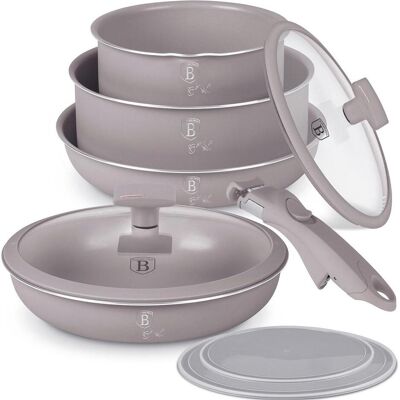 BerlingerHaus Design Kochset inkl. Smart Lids, Pfanne + Kochtopf, Braun BerlingerHaus Design Kochset inkl. Smart Lids, Pfanne + Kochtopf, Braun