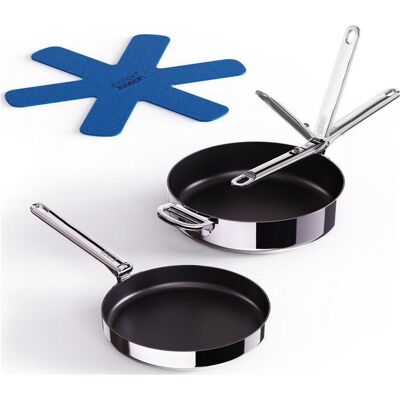 Joseph Joseph 2er Set Space Steel Bratpfanne, Pfanne + Kochtopf, Silber Joseph Joseph 2er Set Space Steel Bratpfanne, Pfanne + Kochtopf, Silber