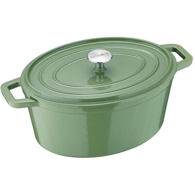 Berndes Bräter Cocotte B.IRON Gusseisen oval 31 x 24 cm 6 Liter salbeigrün INDUKTION, Pfanne + Kochtopf, Weiss, Grün Berndes Bräter Cocotte B.IRON Gusseisen oval 31 x 24 cm 6 Liter salbeigrün INDUKTION, Pfanne + Kochtopf, Weiss, Grün