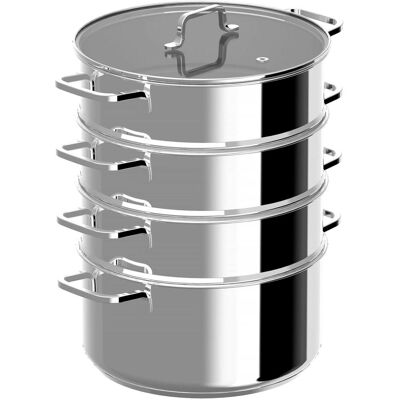 BergHoff Dampfgarer HELIX 5-teilig, Pfanne + Kochtopf, Schwarz, Silber BergHoff Dampfgarer HELIX 5-teilig, Pfanne + Kochtopf, Schwarz, Silber