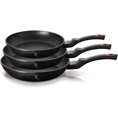 BerlingerHaus Bratpfannen-Set Marmorbeschichtung, Pfanne + Kochtopf, Schwarz, Grau BerlingerHaus Bratpfannen-Set Marmorbeschichtung, Pfanne + Kochtopf, Schwarz, Grau