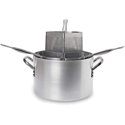 Ballarini Professioneller Nudelkocher aus Aluminium mit 3 Speichen, Pfanne + Kochtopf, Grau Ballarini Professioneller Nudelkocher aus Aluminium mit 3 Speichen, Pfanne + Kochtopf, Grau