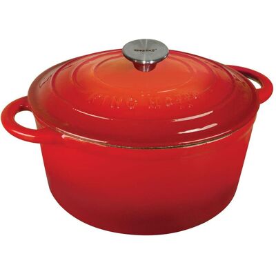 Kinghoff Emailleierter Gusseisentopf - 21cm - Rot - Gusseisen Topf Kinghoff Emailleierter Gusseisentopf - 21cm - Rot - Gusseisen Topf