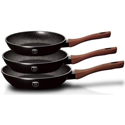 BerlingerHaus Bratpfannen-Set 20/24/28cm Ebony Rosewood Collection, Pfanne + Kochtopf, Braun, Schwarz BerlingerHaus Bratpfannen-Set 20/24/28cm Ebony Rosewood Collection, Pfanne + Kochtopf, Braun, Schwarz