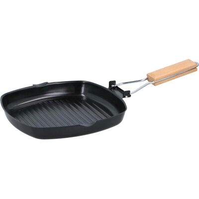 alpina Grill pan w fold handle 24cm, Pfanne + Kochtopf, Schwarz alpina Grill pan w fold handle 24cm, Pfanne + Kochtopf, Schwarz