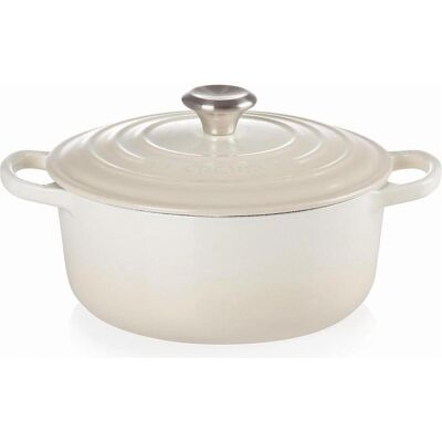 Le Creuset Signature Meringue Gusseisen 28cm runder Schmortopf - Gusseisenpfanne Le Creuset Signature Meringue Gusseisen 28cm runder Schmortopf - Gusseisenpfanne