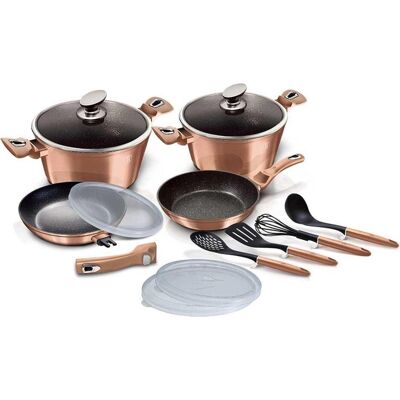 BerlingerHaus Granite Pot Set, Pfanne + Kochtopf, Gold BerlingerHaus Granite Pot Set, Pfanne + Kochtopf, Gold