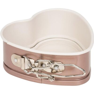 Patisse Ceramic Mini Heart Springform, Backform, Weiss, Braun Patisse Ceramic Mini Heart Springform, Backform, Weiss, Braun