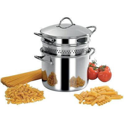Barazzoni Pentola per Spaghetti Pastamania, Pfanne + Kochtopf, Silber Barazzoni Pentola per Spaghetti Pastamania, Pfanne + Kochtopf, Silber
