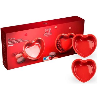 Peugeot FOR YOU Herzform Duo rot 13,5 cm, Backform, Rot Peugeot FOR YOU Herzform Duo rot 13,5 cm, Backform, Rot